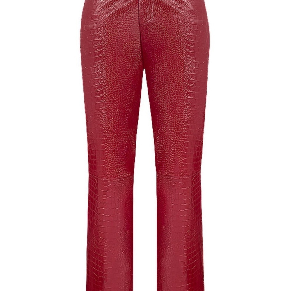 Mistress Rocks “Unconditional” Red Vegan Leather Python Pants | Size S - Picture 4 of 15